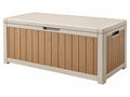 Opbergkist 120 x 55 x 60 cm kunststof beige/bruin voor buiten met deksel