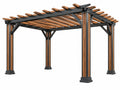 Pergola 300 x 300 x 230 cm hout en metaal zwart/bruin - open dak voor tuin